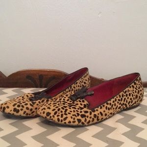 Tommy Hilfiger Leopard calf hair flats